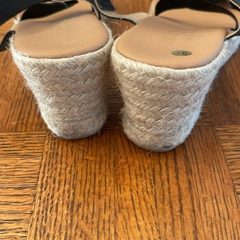 MAYPOL MADE IN SPAIN Black and Gold CHAIN espadrille sandal 9.5
